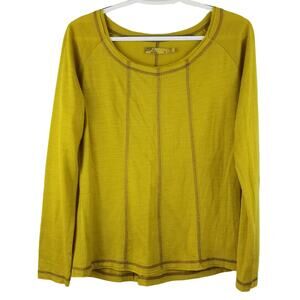 Prana Mustard Yellow Athletic Long Sleeve Lightweight Top Women's Medium